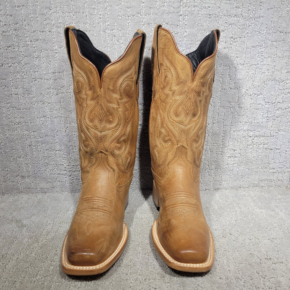 J.B. Dillon Resrve JBRP2308 Womens Size 6.5C Brown Leather Mid Calf Western Boot - Picture 2 of 11